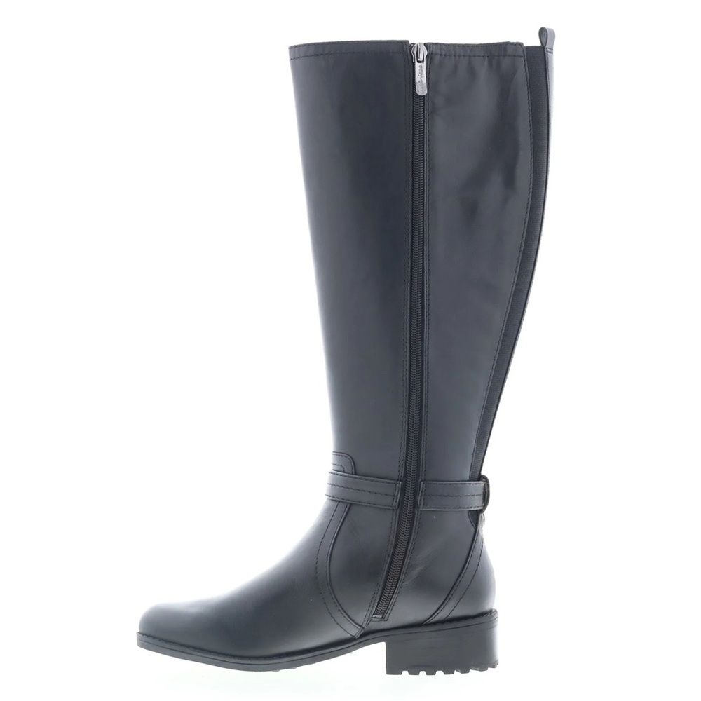 Easy spirit black soft leather riding boots new in box 6 w